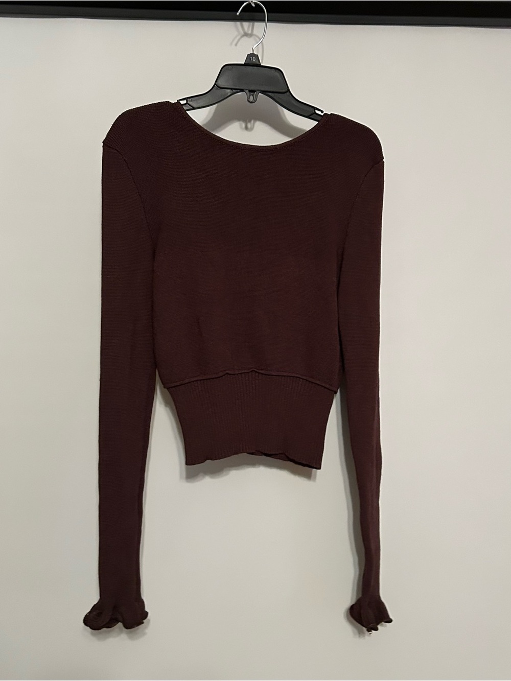 SAME Ruffle Hem Sweater Brown